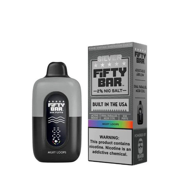 Fifty Bar V2 Silver Series 20K Vape loops