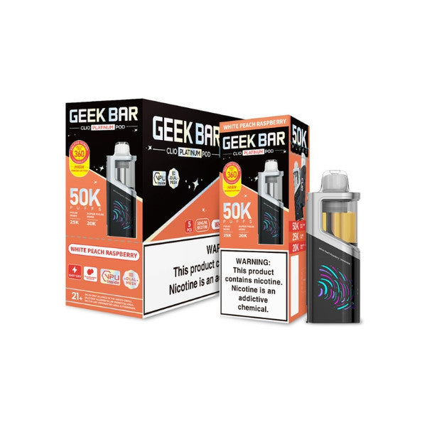Geek Bar Clio Platinum 50K Disposable Pod peach raspberry only vapez