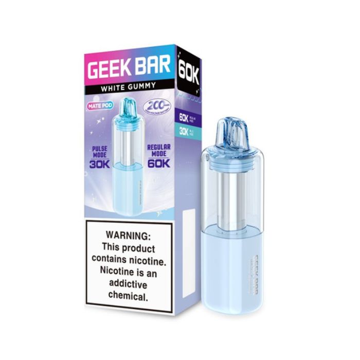 Geek Bar Mate 60K Disposable Pod white gummy only vapez