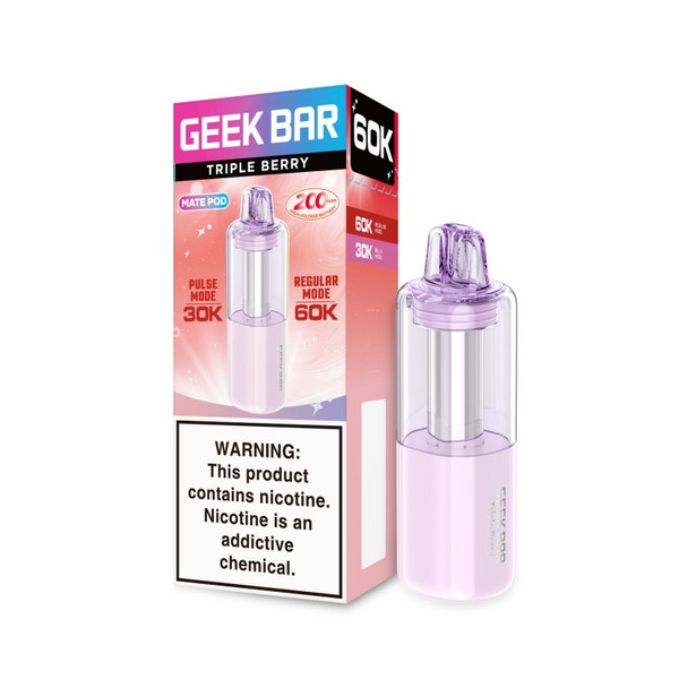 Geek Bar Mate 60K Disposable Pod triple berry only vapez