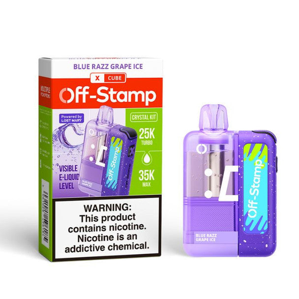 Off Stamp X-Cube Crystal Vape Kit Texas Compliant blue razz only vapez
