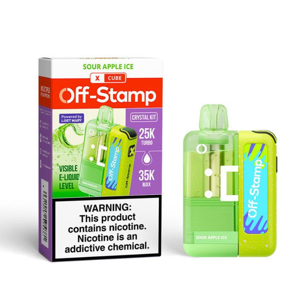 Off Stamp X-Cube Crystal Vape Kit Texas Compliant sour apple ice only vapez